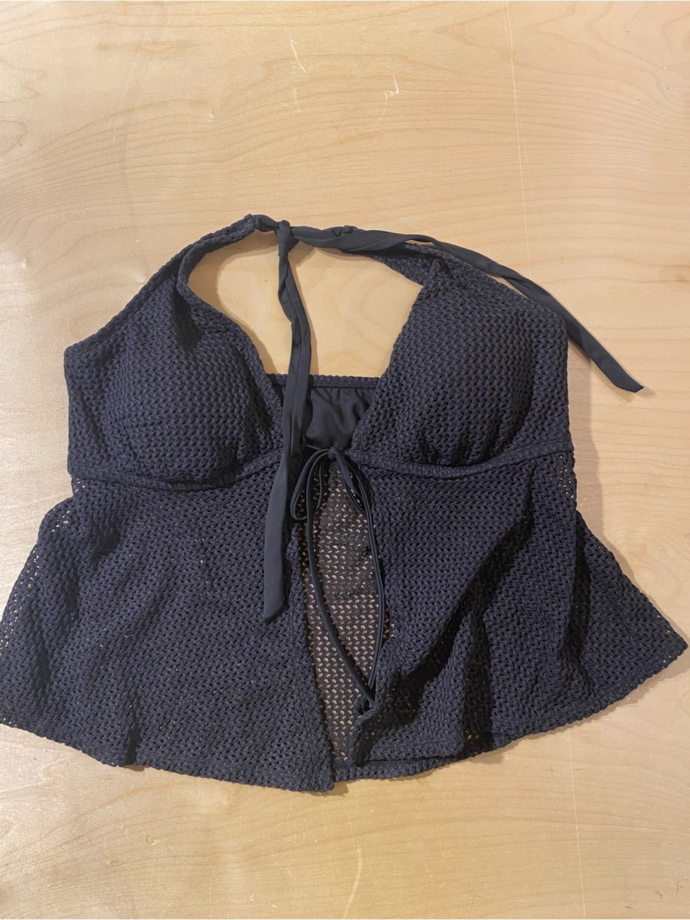 Time And Tru Black Halter Tankini Swim Top - Women's 1X (16W-18W) (BM)